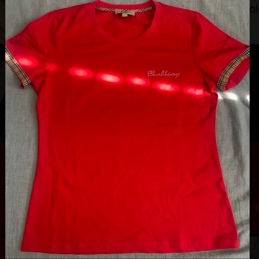 Bushberry/burberry soo cute red shirt with bling